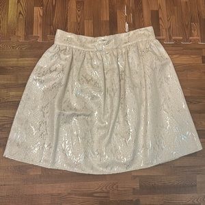 White and silver copper key skirt size small